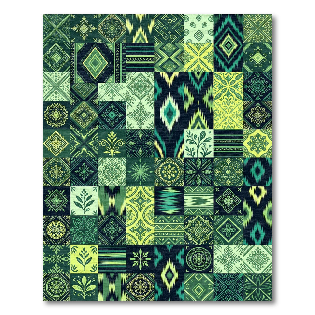 Emerald Medley Patchwork Geometric Rug