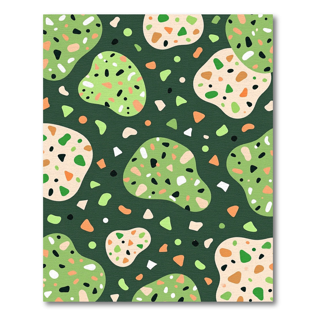 Sage Green Abstract Terrazzo Speckled Rug