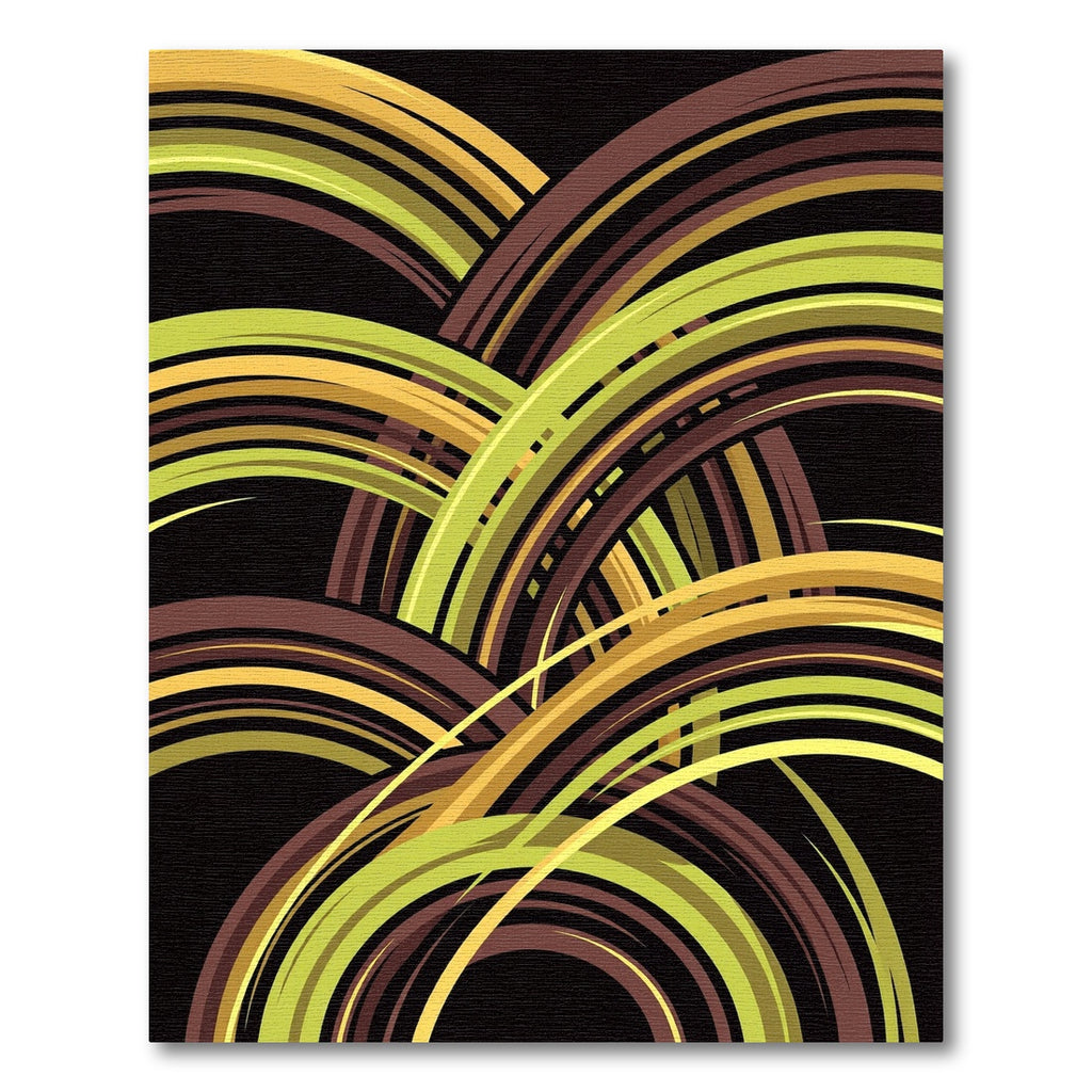 Abstract Curving Earth Tone Arc Rug