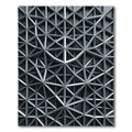 Silver Metallic Geometric Lattice Rug