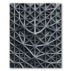 Silver Metallic Geometric Lattice Rug