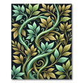 Elegant Golden Sage Intertwining Botanical Vines Rug