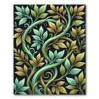 Elegant Golden Sage Intertwining Botanical Vines Rug