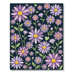 Purple Daisy Meadow Garden Rug