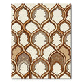 Elegant Golden Interlocking Archway Geometric Rug