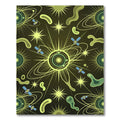 Cosmic Yellow Green Satellite Swirls Rug