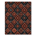 Bold Burnt Orange Geometric Cross Tile Rug