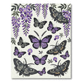 Elegant Purple Wisteria and Butterfly Garden Rug