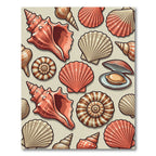 Coastal Seashell Collection in Peach and Sand Rug