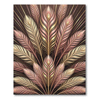 Rose Gold Cream Feather Burst Rug