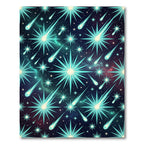 Cosmic Teal Shooting Stars Galaxy Rug