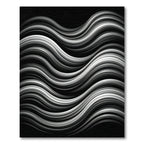 Monochrome Flowing Ribbon Abstract Rug