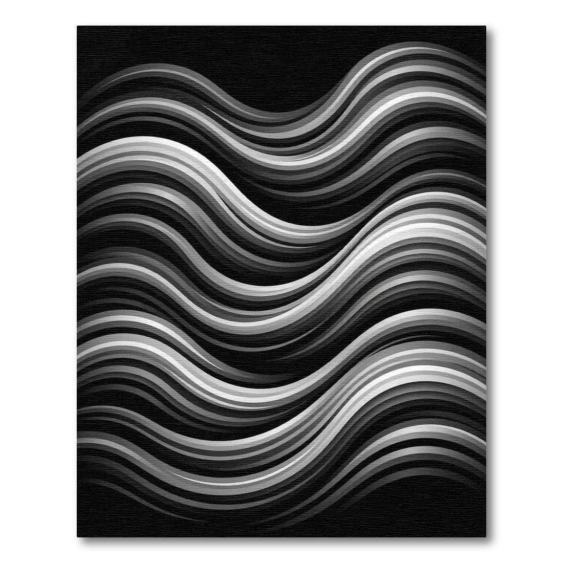 Monochrome Flowing Ribbon Abstract Rug