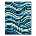 Abstract Blue Curved Wave Flow Rug