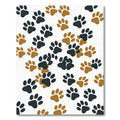 Playful Earthy Tone Paw Footprint Rug