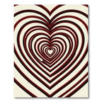 Crimson Infinite Heart Optical Illusion Rug