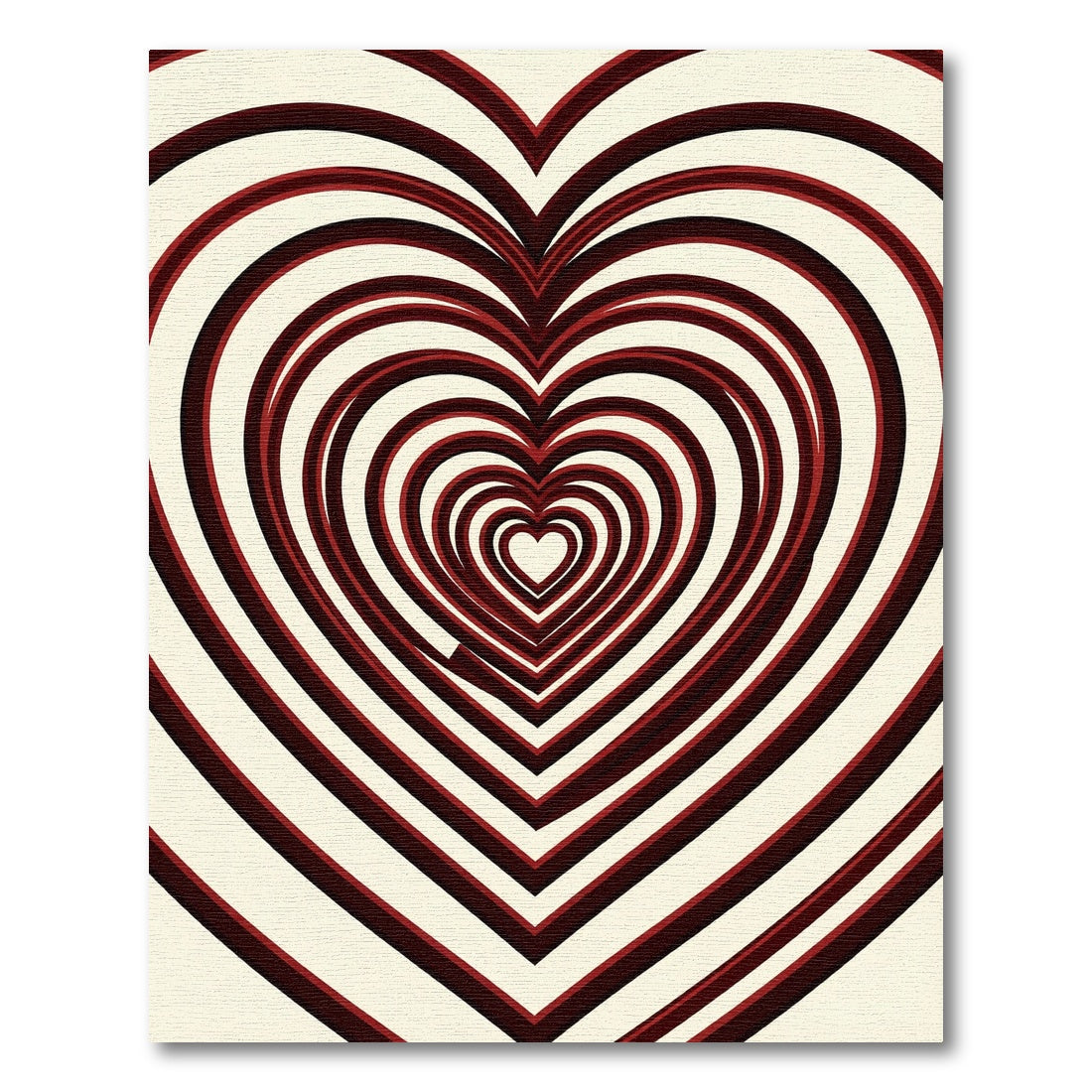 Crimson Infinite Heart Optical Illusion Rug