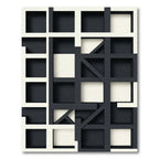 Monochrome Abstract Geometric Intersecting Grid Rug