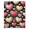 Rustic Distressed Pink Gold Heart Rug
