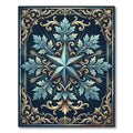 Ornamental Teal Star Filigree Emblem Rug