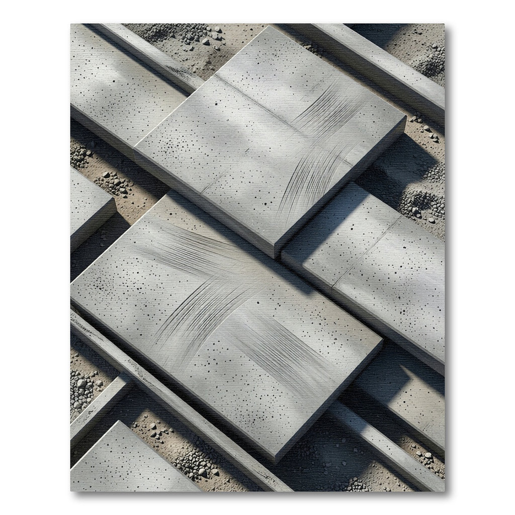 Concrete Surface Scratch Mark Rug