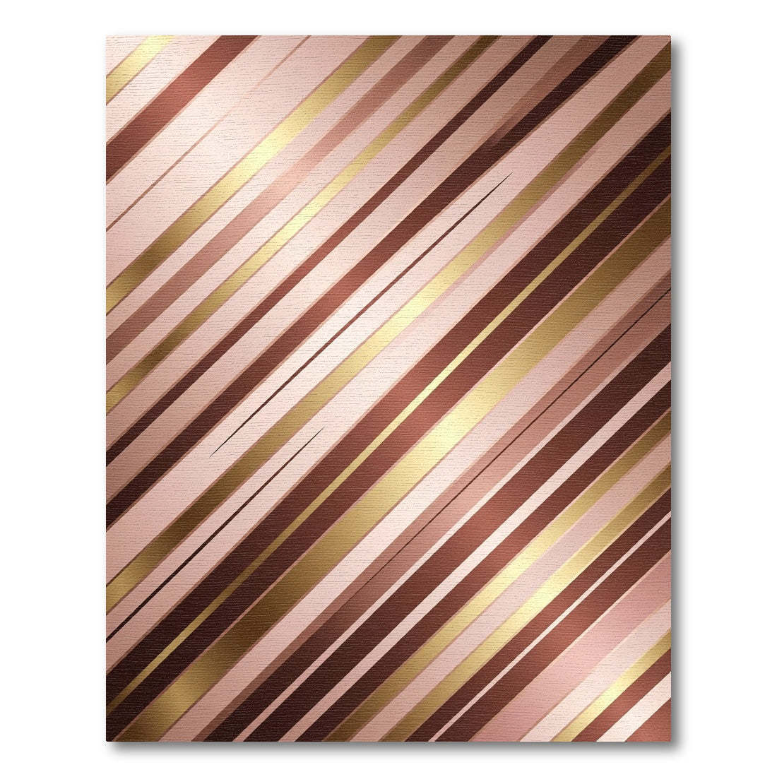 Rose Gold Striped Diagonal Radiance Rug