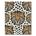 Leopard Face Spotted Cream Seamless Rug
