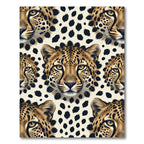 Leopard Face Spotted Cream Seamless Rug