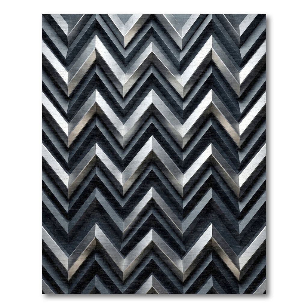 Modern Sharp Gray Chevron Geometric Rug