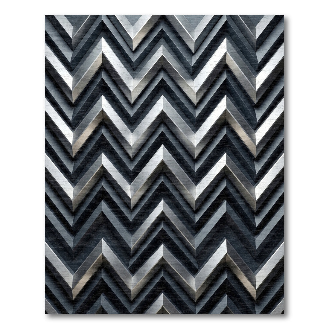 Modern Sharp Gray Chevron Geometric Rug