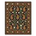 Ornate Black Floral Paisley Area Rug