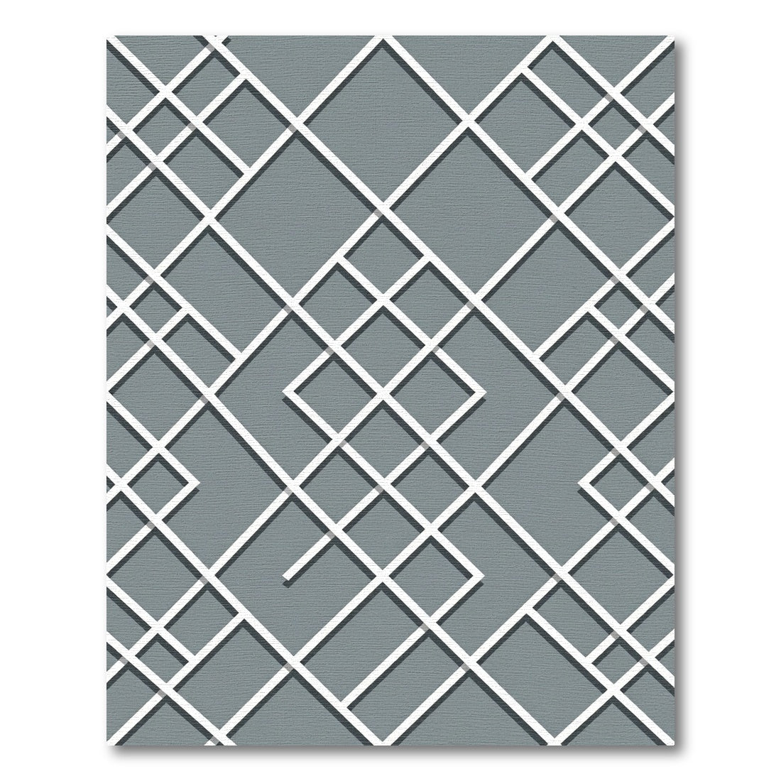 Sophisticated Slate Gray Intersecting Lattice Rug