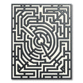 Modern Monochrome Labyrinth Geometric Swirl Rug