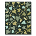 Botanical Ivy Leaves Dark Earthy Tones Rug