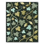 Botanical Ivy Leaves Dark Earthy Tones Rug