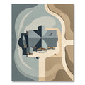 Neutral Earth Tones Aerial View Rug