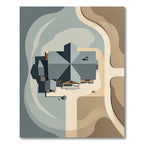 Neutral Earth Tones Aerial View Rug