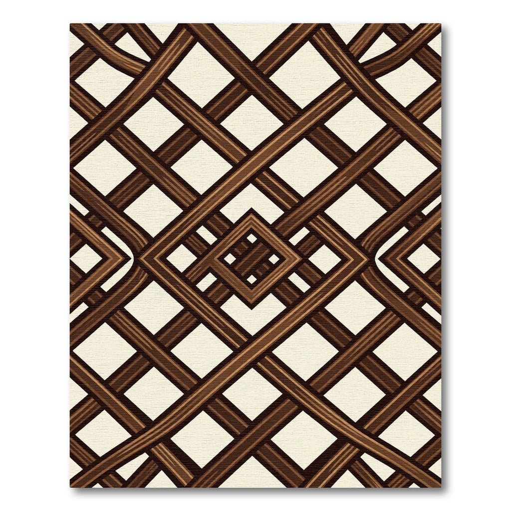 Geometric Hazelwood Lattice Weave Rug