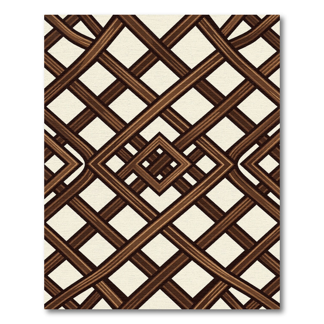 Geometric Hazelwood Lattice Weave Rug