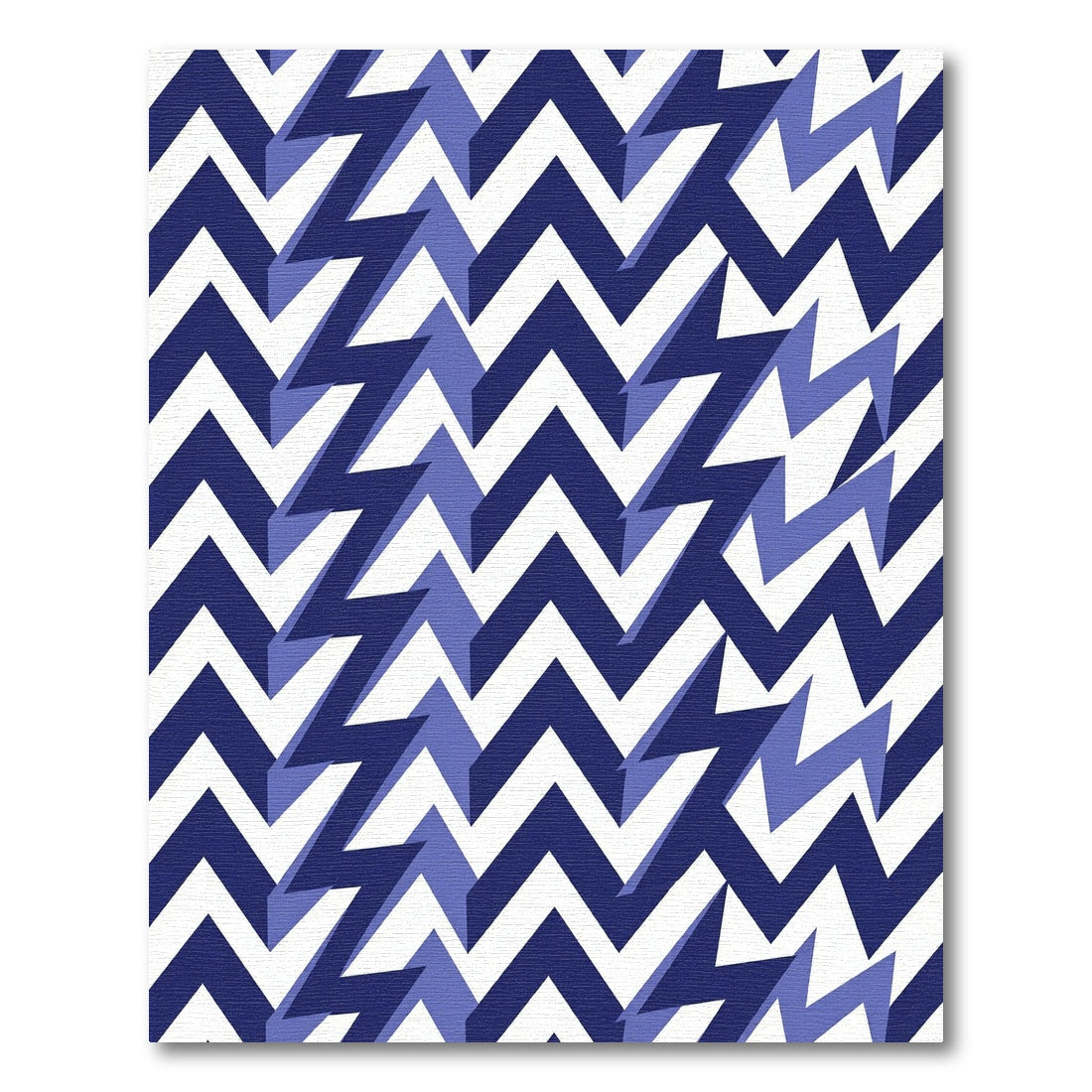 Bold Blue Jagged Chevron Pattern Rug
