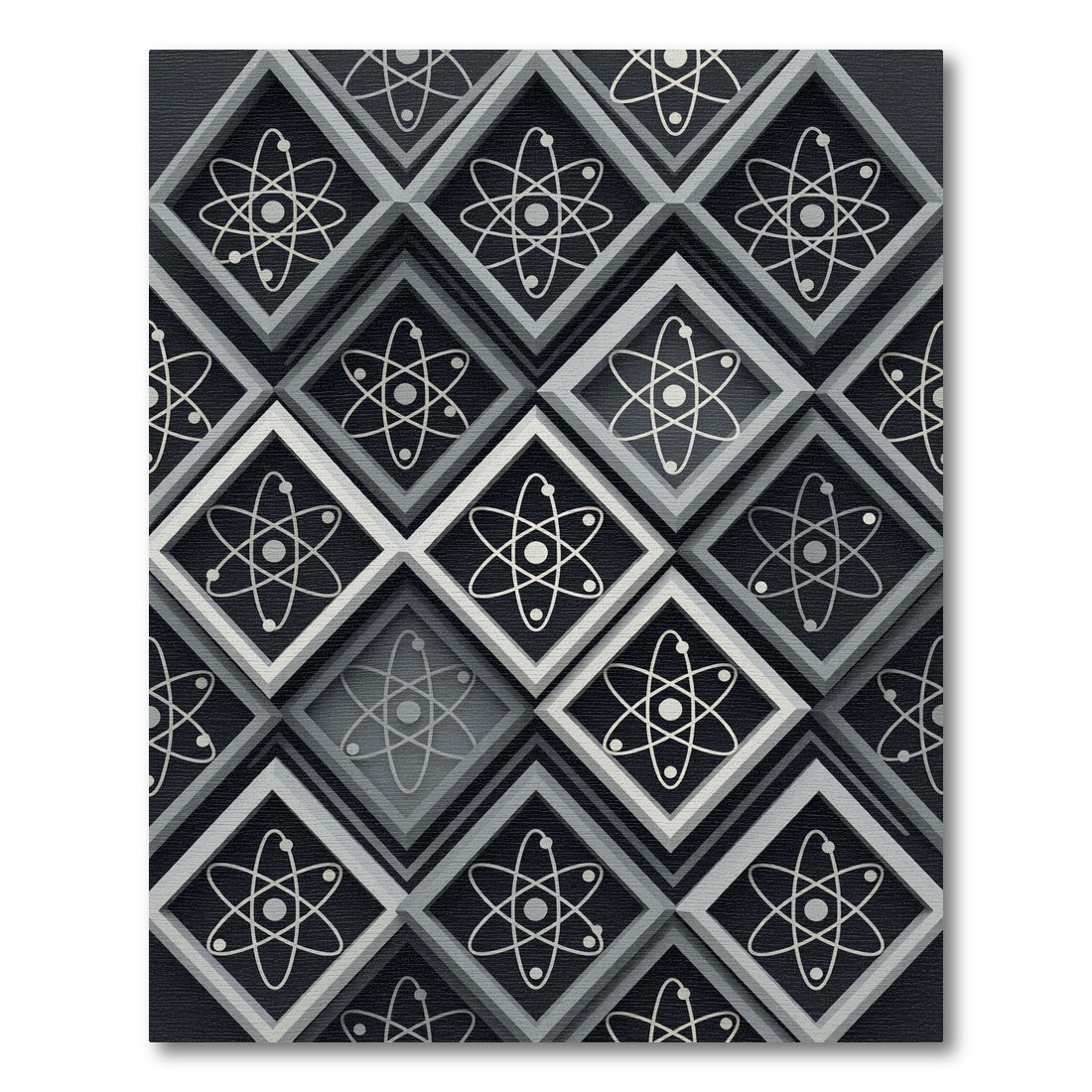 Monochrome Atom Square Dimensional Rug