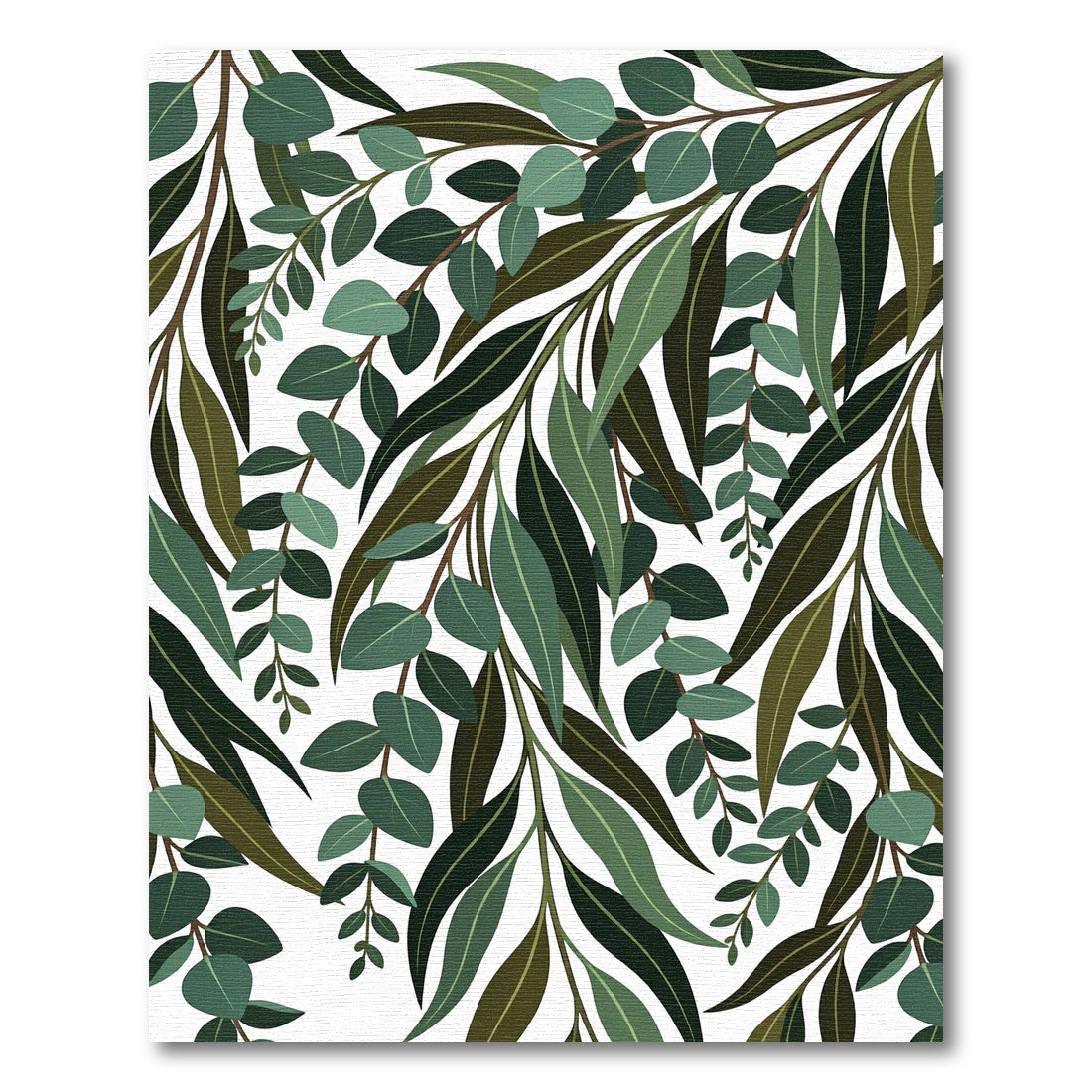 Lush Green Eucalyptus Branch Willow Rug