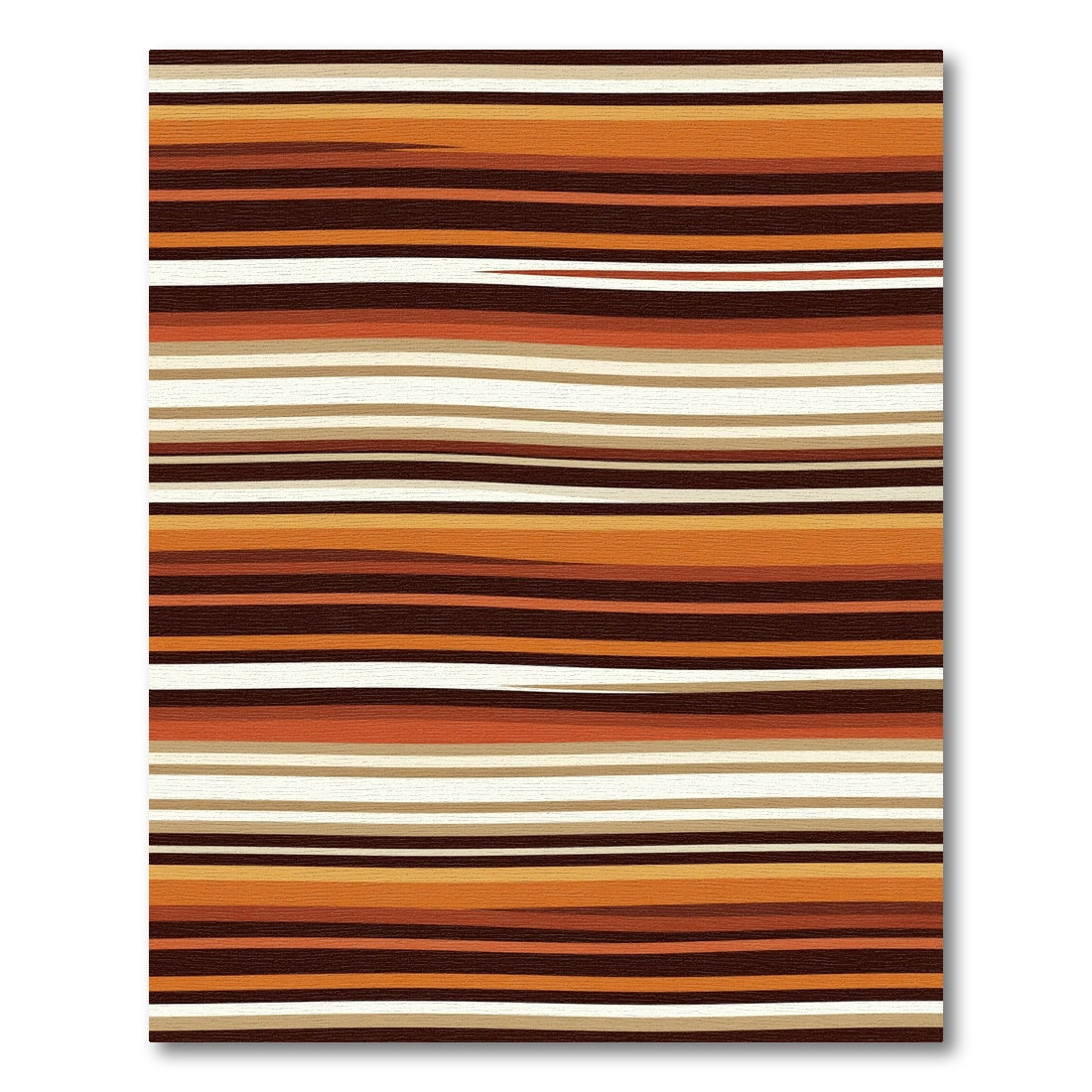 Warm Earthy Tone Abstract Horizontal Stripes Rug