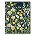 Elegant Yellow Floral Botanical Garden Rug