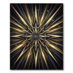 Radiant Gold and Black Celestial Star Rug