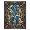 Royal Blue and Gold Scrolling Acanthus Rug