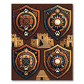 Tribal Sun Arrow Paw Shield Rug
