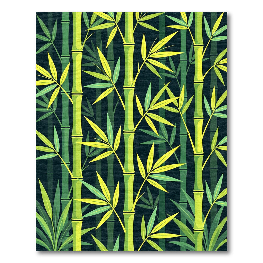 Lush Green Tropical Bamboo Forest Rug