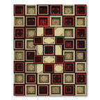 Antique Red Square Frame Medallion Rug