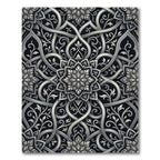 Intricate Silver Floral Arabesque Rug